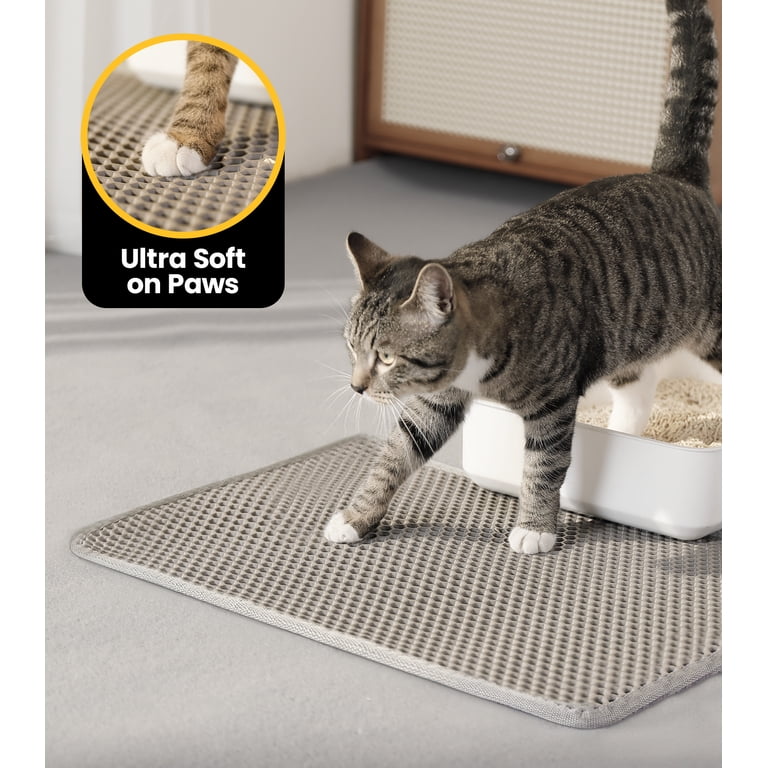Conlun Double Layer Honeycomb Cat Litter Mat, Gray, 24" x 18" photo 7