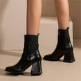 thumbnail image 6 of Gyexs Ankle Boots for Women Dressy Ankle Cowboy Boots Low Heel Western Cowboy Boots Zipper Casual Short Ankle Booties Z04 Black Size 8.5, 6 of 9