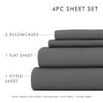 thumbnail image 3 of Noble Linens 4 Piece Solid Microfiber Bed Sheet Set, Gray, Full, 3 of 10