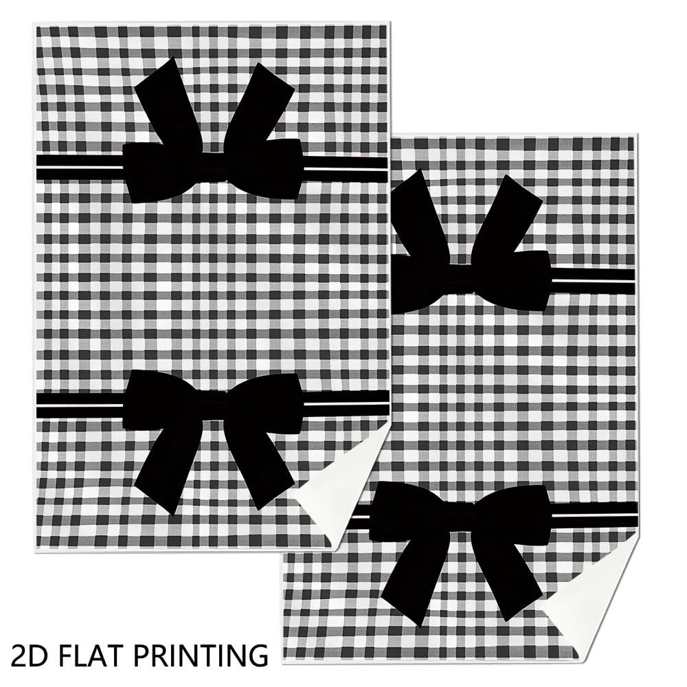 Black And White Checkered Bow Tie Pattern Kitchen Towels, 16"x24"Comfortable Soft Microfiber Material Dish Cloths, Suitable For Kitchen Decor, Cleaning, Holiday Party Decoration Mother's Day Gift