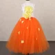 thumbnail image 5 of Vestido de tul con flores para niñas, color verde, naranja y rosa, para desfiles de cumpleaños, fiestas de princesas, bodas y niñas, 5 of 5