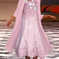 thumbnail image 1 of Plus Size Outfits Set, Women's Plus Floral Print Round Neck Tank Dress & Long Sleeve Coat Outfits Two Piece Set, 1 of 5