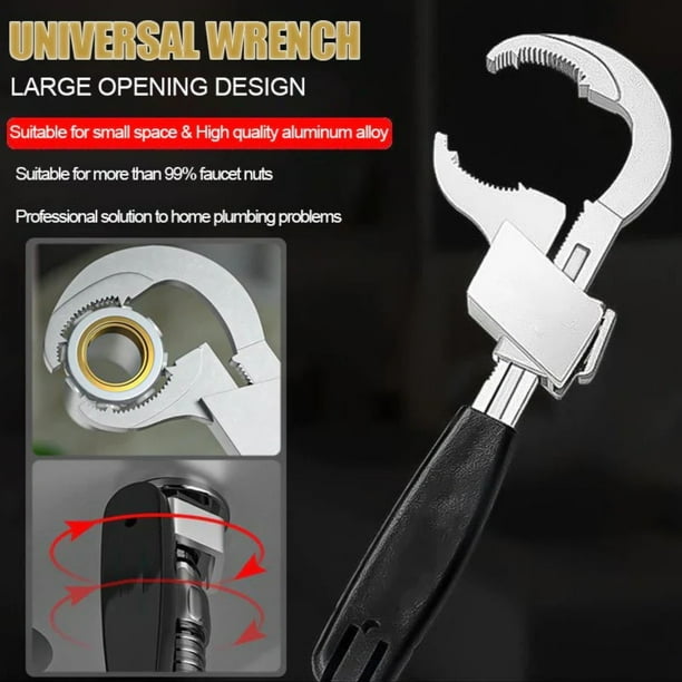 Wrench doble ajustable, Scalable, Herramienta versátil, para taller, reparaciones, uso profesional, metal resistente, con mango cómodo, para garaje, 20 pulgadas