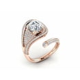 thumbnail image 5 of HeartsAndYou Open Cocktail Bypass Engagement Ring for Women 2.5ct Cushion Cut Moissanite 18k Rose Gold over Silver, 5 of 9