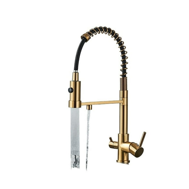 Kitchen Water Filter Faucet Dual Spout Pure Drinking Water Mixer Tap,Rotation Water Purification Feature Taps Kitchen Crane ,Easy to Install