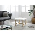 thumbnail image 2 of Hodedah White Faux Fur Vanity Stool, 2 of 5