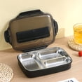 thumbnail image 1 of XWSHYW Aparatos de Utensilios de Cocina. Fiambrera Rectangular de Acero Inoxidable 304 con Cubiertos, Fiambrera de Cuatro Compartimentos para Estudiantes Adultos con Fiambrera de Arroz, 1 of 6
