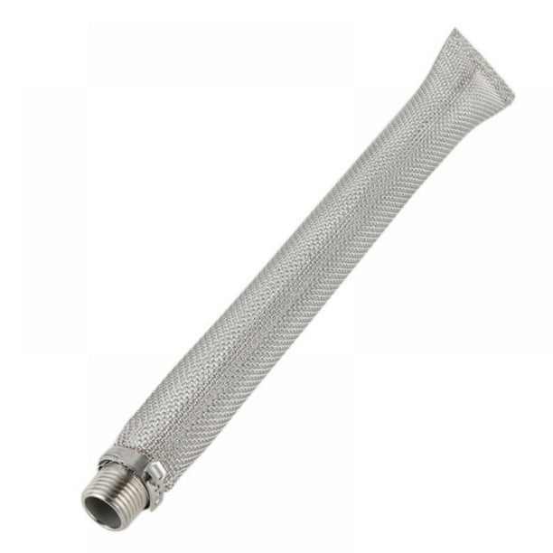 Beer Filter Tube,304 Stainless Steel Filter Mesh Tube Threaded Joint Beer Filter 12 Inch