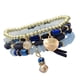thumbnail image 4 of Juego de 4 pulseras Yuyangstore con abalorios elásticos y de borlas a la moda bohemia, azul, 4 of 7