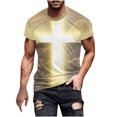 thumbnail image 2 of Mefallenssiah Hauts pour Hommes, Liquidation T-Shirt à Col Rond Imprimé Automne Mode Décontractée Manches Courtes, 2 of 5