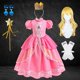 thumbnail image 1 of Vestido de princesa Peach para fiesta de cumpleaños de niñas, Vestido largo de encaje de manga abullonada rosa para baile de graduación, disfraz de Aurora para Halloween Fivean unisex, 1 of 2