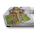 thumbnail image 3 of Gingerbread Man Soft Flannel Fleece Throw Blanket, Dessert Themed House Colorful Candies Cookie Man Graphic, Cozy Plush for Indoor and Outdoor Use, 70" x 90", Multicolor, by Ambesonne, 3 of 6