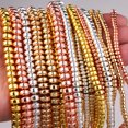 thumbnail image 4 of Cuentas planas de hematita natural chapadas en color dorado, espaciadores sueltos para joyería, accesorios para collares hechos a mano, 4/6/8 mm, 4 of 5