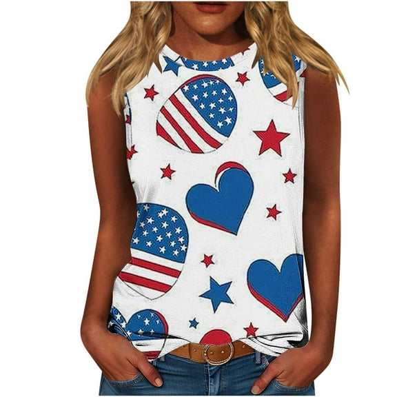 VerPetridure American Flag Tank Top Women 4th of July Tanks Tops for Womens USA Flag Patriotic Shirts Vest Sleeveless Tee
