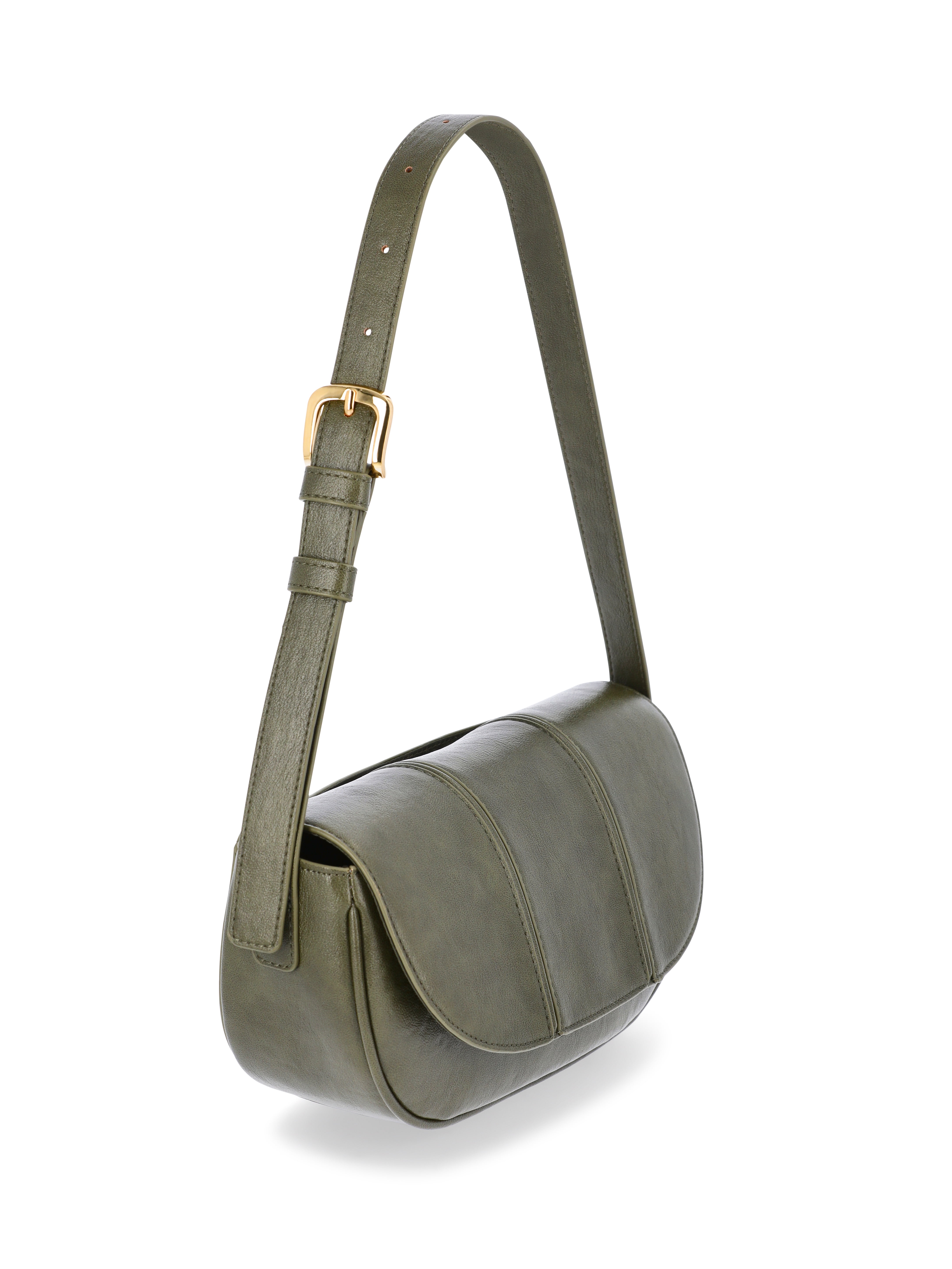 Time and Tru Women's Lina Shoulder Bag, Darkest Olive