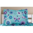 thumbnail image 4 of Mainstays Kids Aqua Butterfly Floral 5-Piece Bed in a Bag Bedding Set with Sheet Set, Twin, 4 of 5