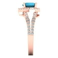 thumbnail image 3 of 1.49 ct Heart Cut Simulated Turquoise with Simulated Diamond Halo Accents 18K Rose Gold Womens Engagement Ring, 3 of 5