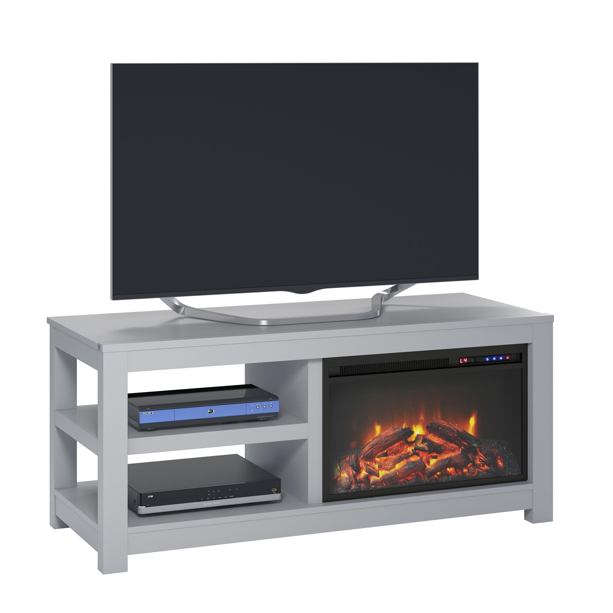 Ameriwood Home Glyndon Electric Fireplace Tv Stand For Tvs Up To 55 Dove Gray