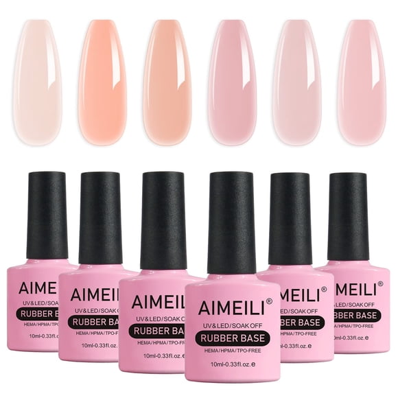 Gel de uñas AIMEILI Hema FREE con base de goma UV LED, 10 ml, 6 unidades, 47 unidades