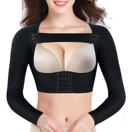 

Gotoly Upper Arm Shaper Post Surgical Slimmer Compression Sleeves Posture Corrector Tops Shapewear for Women(Black Medium)
