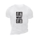 thumbnail image 2 of Camiseta informal de moda para hombre, con estampado gráfico "It Is What It Is", camisetas de manga corta, tops oversize, ropa para hombre, 2 of 6