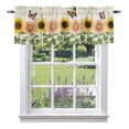 thumbnail image 2 of Pastoral Sunflower Butterfly Valances for Windows,Kitchen Valance Rod Pocket Short Curtain, Vintage Plant Valance Curtain Window Valances for Bedroom Bathroom Living Room 42x18in, 2 of 9