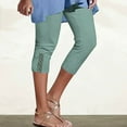 thumbnail image 2 of vigerkar Womens Capris for Summer Legging High Waist Knee Length Pants Solid Soft Yoga Pants Mint Green, L, 2 of 6