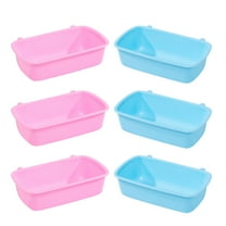 BESTOYARD 6Pcs PP Material Small Animal Food Bowls with Hanging Feeder for Hamster Guinea Pig