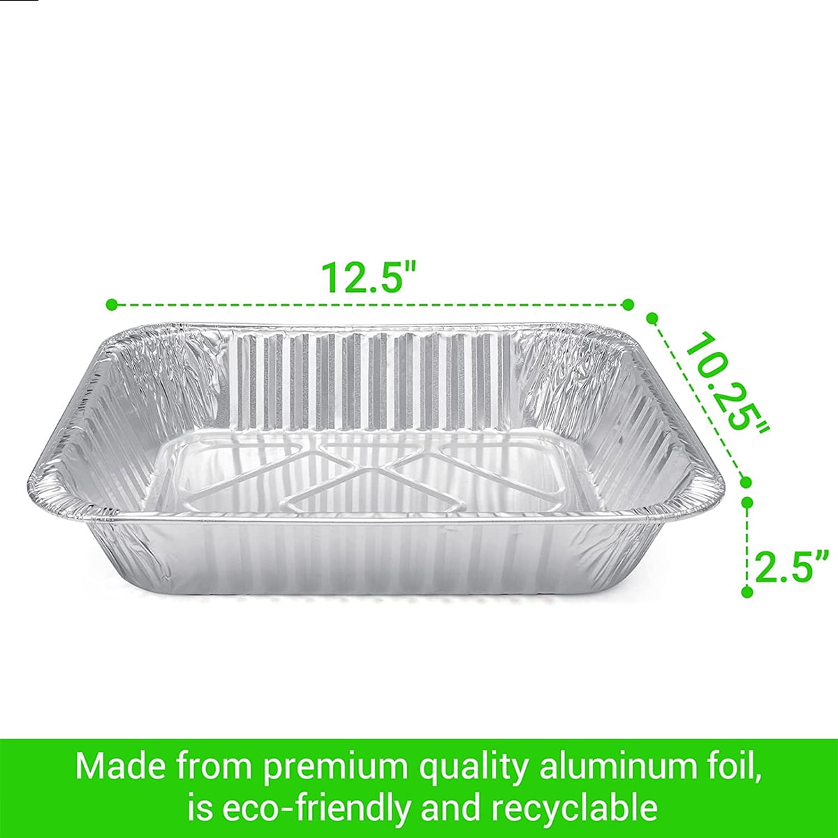 PARTY XIAFEI 9x13 Aluminum Foil Pans, Half Size Deep Foil Pans, Friendly  Recyclable Aluminum, Portable Food Storage