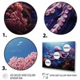 Designart "Oasis of Purple Octopus I" Animals Framed Wall Art Decor Coastal Purple Coastal
