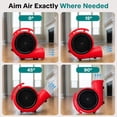thumbnail image 3 of SereneLife Air Mover Portable Blower – 3-Speed 1000 CFM Air Dryer with Adjustable Tilt & Daisy Chain, Compact Durable Fan for Home, Garage & Work Use (Red), 3 of 5