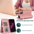 thumbnail image 3 of Compatible with T-Mobile Revvl 6 Pro 5G 2022 Wallet Case Tempered Glass Screen Protector Zipper Leather Flip Cover Card Holder Stand for Tmobile Revel Tmo Revell T Mobile Rebel 6pro TCL TMAF035G, 3 of 7
