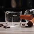 thumbnail image 2 of Taza medidora de café de vidrio, 75 ml / 2.54 Jarra triple de medición transparente de medida de un solo con mango de madera anti, 2 of 9