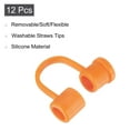 thumbnail image 3 of 12Pack Straw Cover Cap, Orange Silicone Straw Tips Cover Fits 8mm/0.32" OD Drinking Straws, 3 of 7