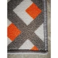 thumbnail image 4 of Deerlux Modern Living Room Area Rug with Nonslip Backing, Geometric Gray and Orange Trellis Pattern, 4 of 6