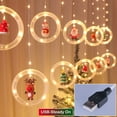 thumbnail image 2 of Gostoto Christmas LED Curtain Light Decoration Hanging Lights Cartoon DIY USB Battery Window Party Store Restaurant Wall Garland Decor, 2 of 6