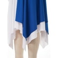 thumbnail image 6 of iixpin Girls Liturgical Praise Dance Dress Color Block Long Sleeve Asymmetrical Worship Dress Church Robe Blue 10, 6 of 7