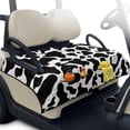thumbnail image 2 of COEQINE Golf Cart Seat Protector with Fold Design & Carry Handle, Quilted Universal Fit 51.2x30.3 Inch for EZGO/Yamaha/Club Car 2-Seaters, 4-Pocket Storage, Cute Black Cow Print, 2 of 8