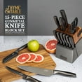 thumbnail image 4 of Thyme & Table 15-Piece Knife Block set with Sharpener, Gunmetal, 4 of 7