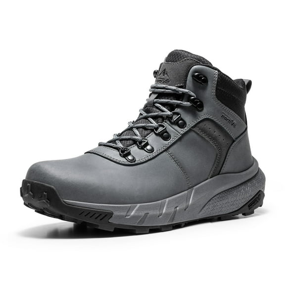 Botas de senderismo NORTIV 8 NMUMHB2505 impermeables de piel para hombre, color gris 7.5