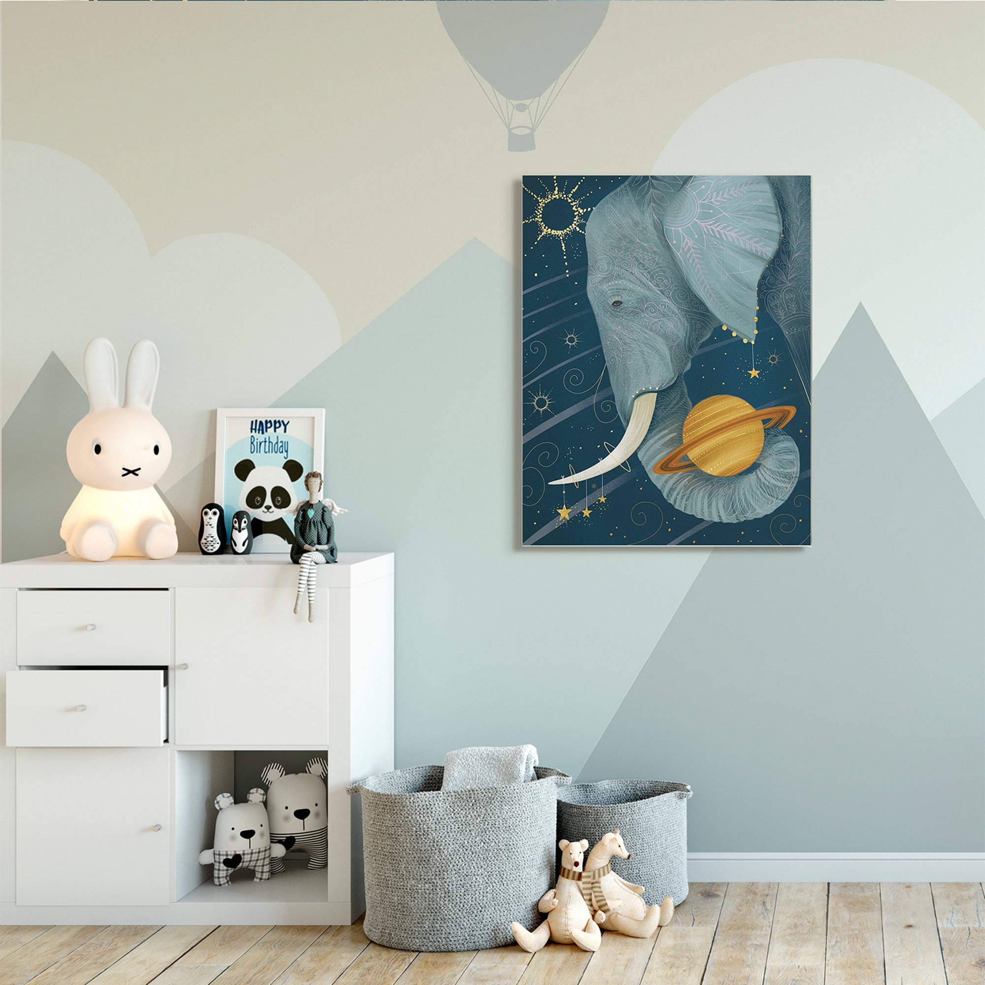 Stupell Industries Outer Space Constellations Elephant Holding Saturn,36 x 48,Designed by Arrolynn Weiderhold