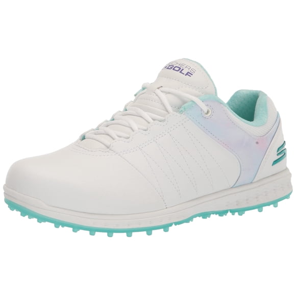 Skechers Women's Go Pivot Spikeless Golf Shoe Sneaker, White/Multi Splash Print, 6