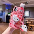 thumbnail image 1 of Funda de teléfono con soporte de melodía de Hello Kitty, estéreo 3D de silicona para iphone Xr Xs 11 12 13 14 15 Pro Max, 1 of 4