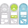 thumbnail image 1 of CNKOO Geometric Ruler With 14 Shapes Transparent Drawing Ruler Clear Scale Drawing Template Measuring Tool For School Office Architecture, 1 of 7