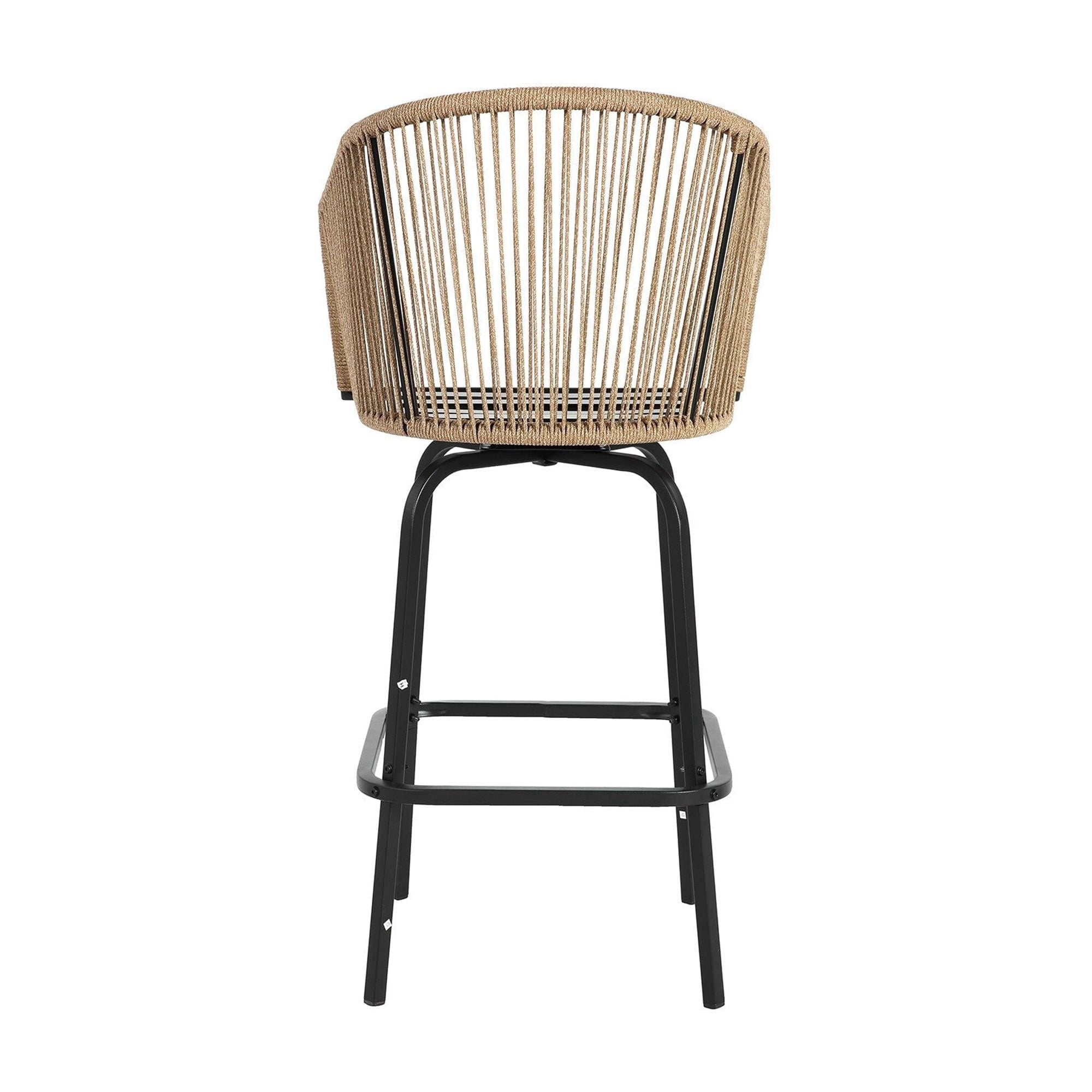 Sailvan Outdoor Bar Stools All-Weather Wicker Patio Bar Chairs with Armrests and Footrest,Blue