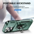 thumbnail image 3 of for iPhone 14 Pro Max Hard Case, with Camera Cover & Kickstand Holder, Built-in 360°Rotate Ring Stand Anti-scratch Drop Protection Magnetic Phone Case for Apple iPhone 14 Pro Max - Green, 3 of 7