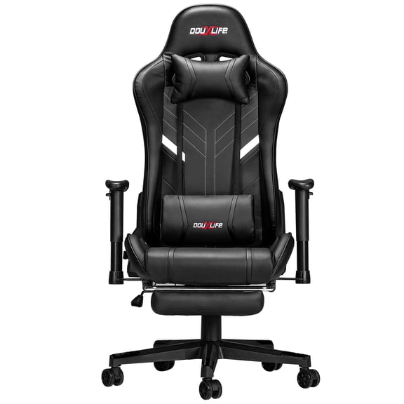 Douxlife RC03 Professional Full Body Vibration Massage Gaming Chair with Footrest, 175° Reclining
