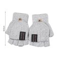thumbnail image 2 of Knitted Men's Winter Gloves Convertible Flip Fingerless for Outdoor Sports Warm and Durable, 2 of 3