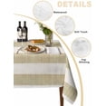 thumbnail image 2 of Cream Striped Table Cloth, Farmhouse Vintage Brown Stripes Waterproof Tablecloth for Rectangle Tables, Reusable Washable Fabric Table Cover for Restaurant Kitchen Dining Tables 60"x102", 2 of 6