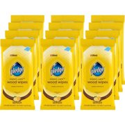 Pledge Lemon Enhancing Polish Wipes - Wipe - Lemon Scent - 7" Width x 10" Length - 24 / Pack - 12 / Carton - Yellow | Bundle of 2 Cartons